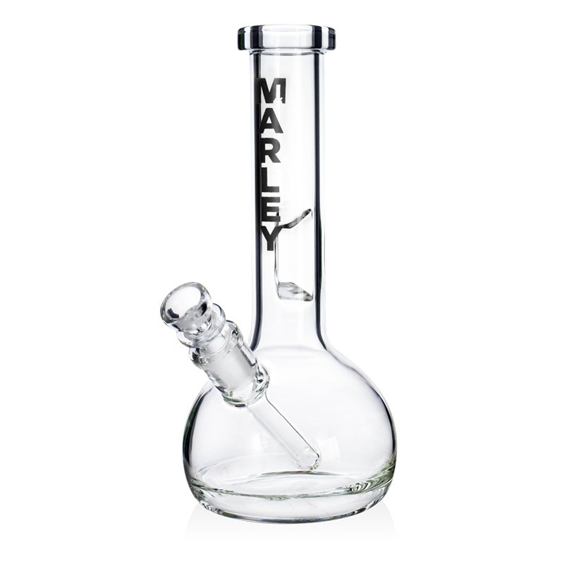 8.5&Prime; Marley – Classic Bubble Base Beaker Bong – Glass Water Pipe Bubbler (Black)