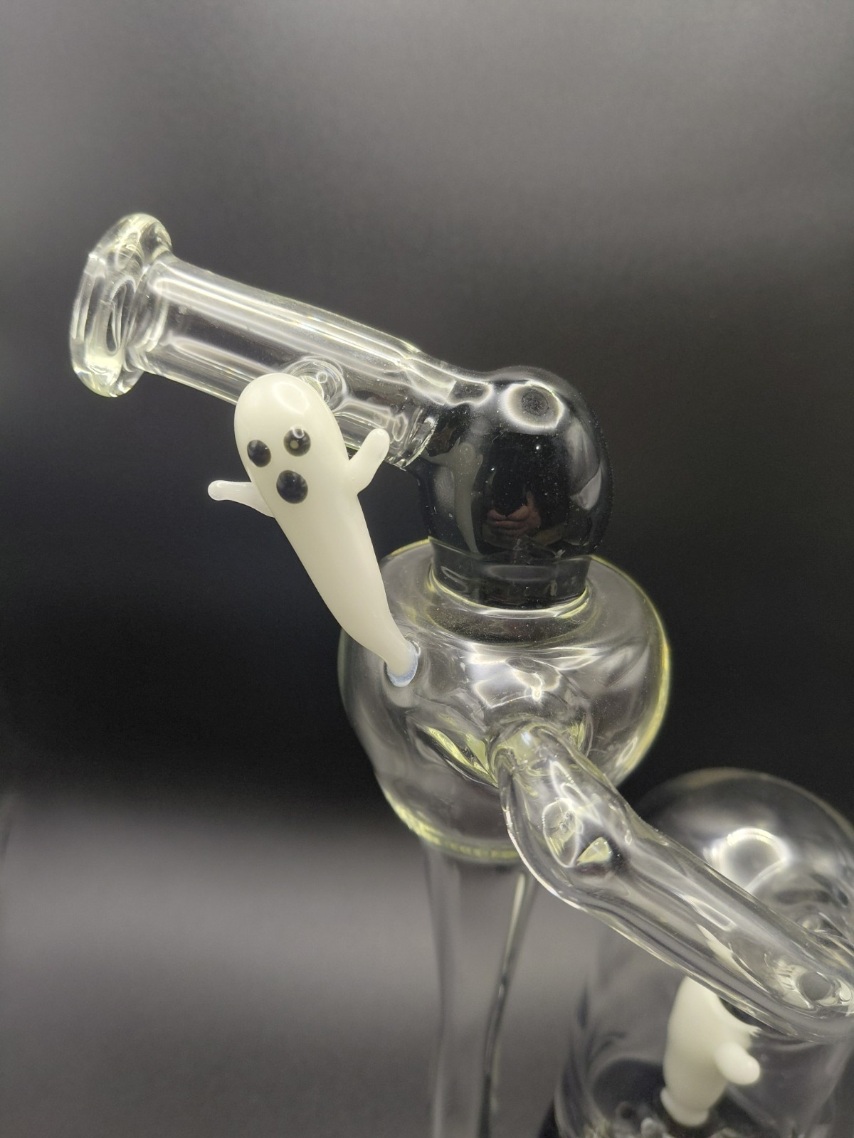 Clear and Black Glass Ghost Rig with Built-In Perc