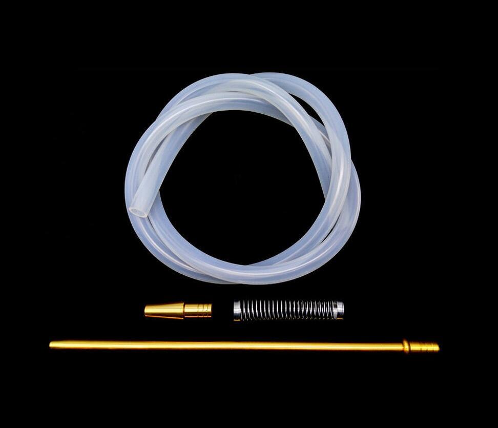 Golden Handle&Silicone Hose With Spring For Shisha Hookah Narghile Accessories