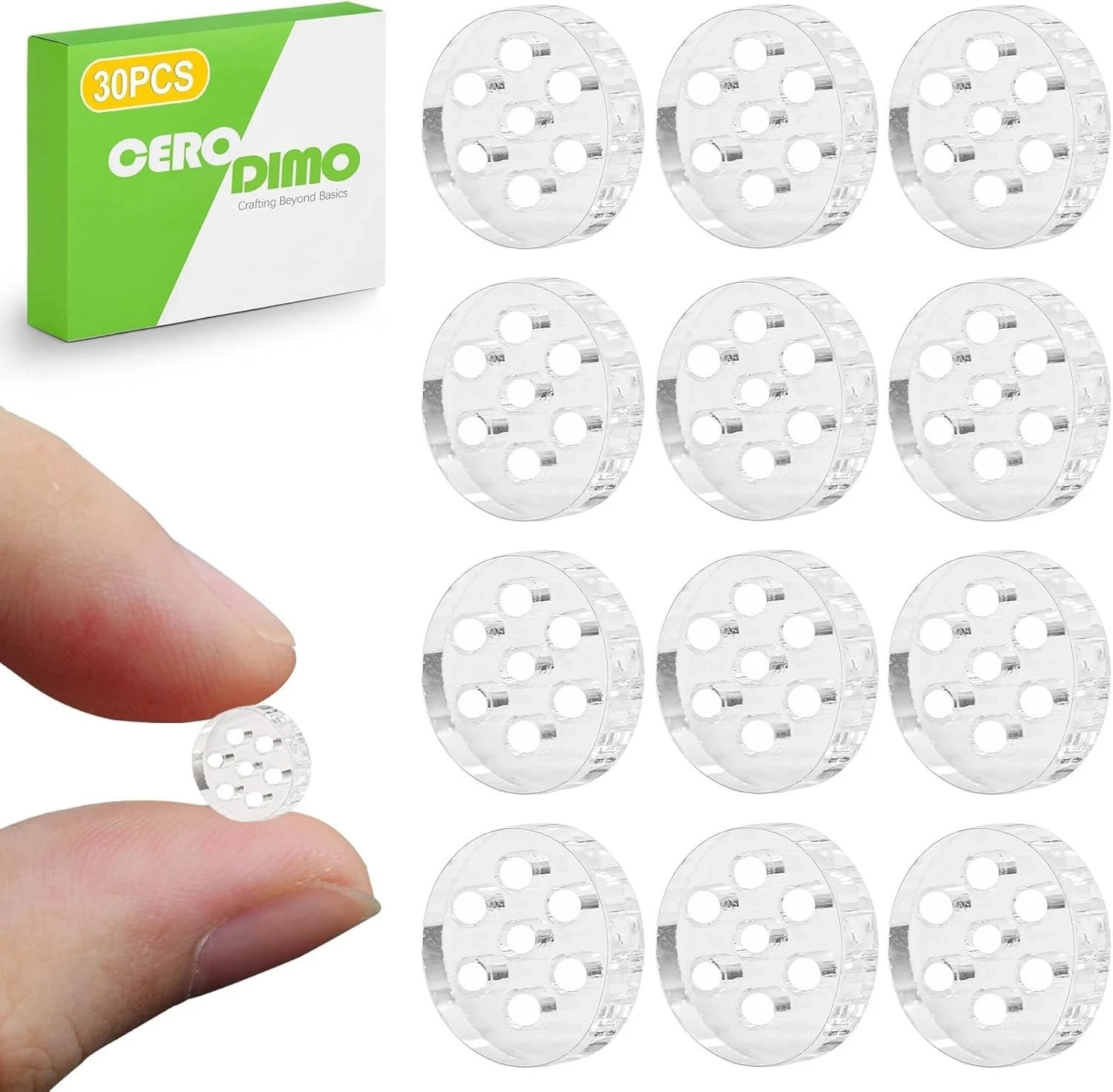 30-Pack 8Mm High-Borosilicate Glass Screens with 7 Honeycomb Holes for Pipes and