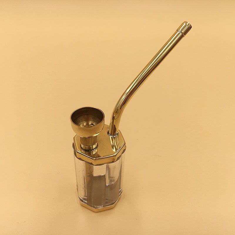 Dual Use Hookah Pipe Acrylic Brass Smoking Pipe Portable Metal Bowl for Tobacco