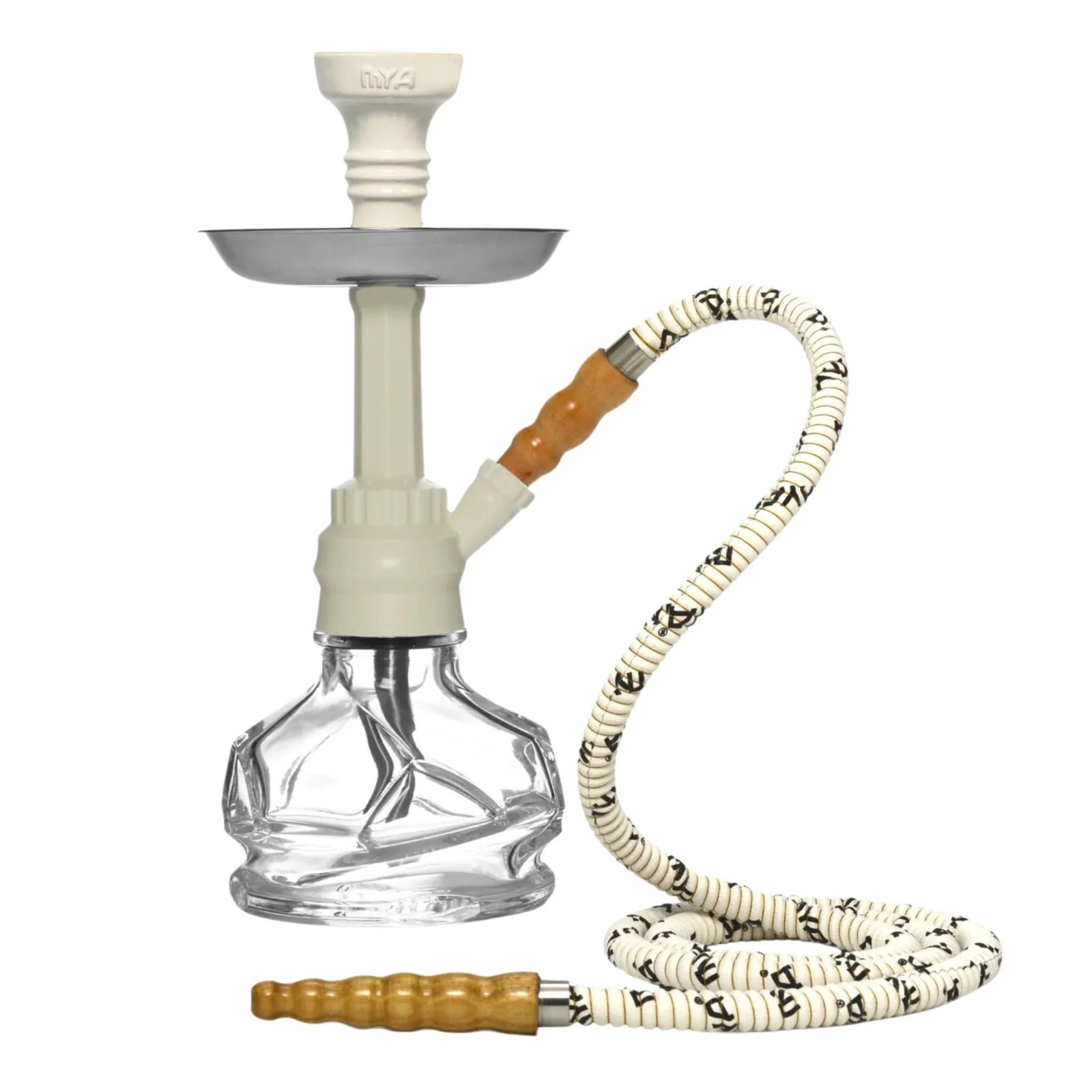 MYA CHICO 251 HOOKAH – 12in Black Cage Hookah Complete Set – WHITE