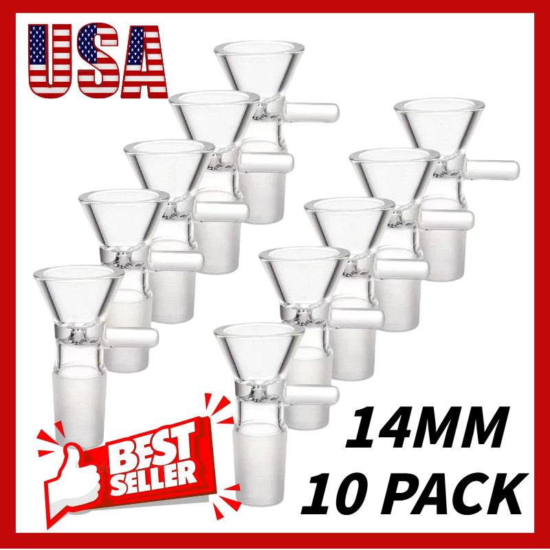 14MM Male Glass Bowl for Bong Water Pipe Hookah Replacement 10PCS US Ship