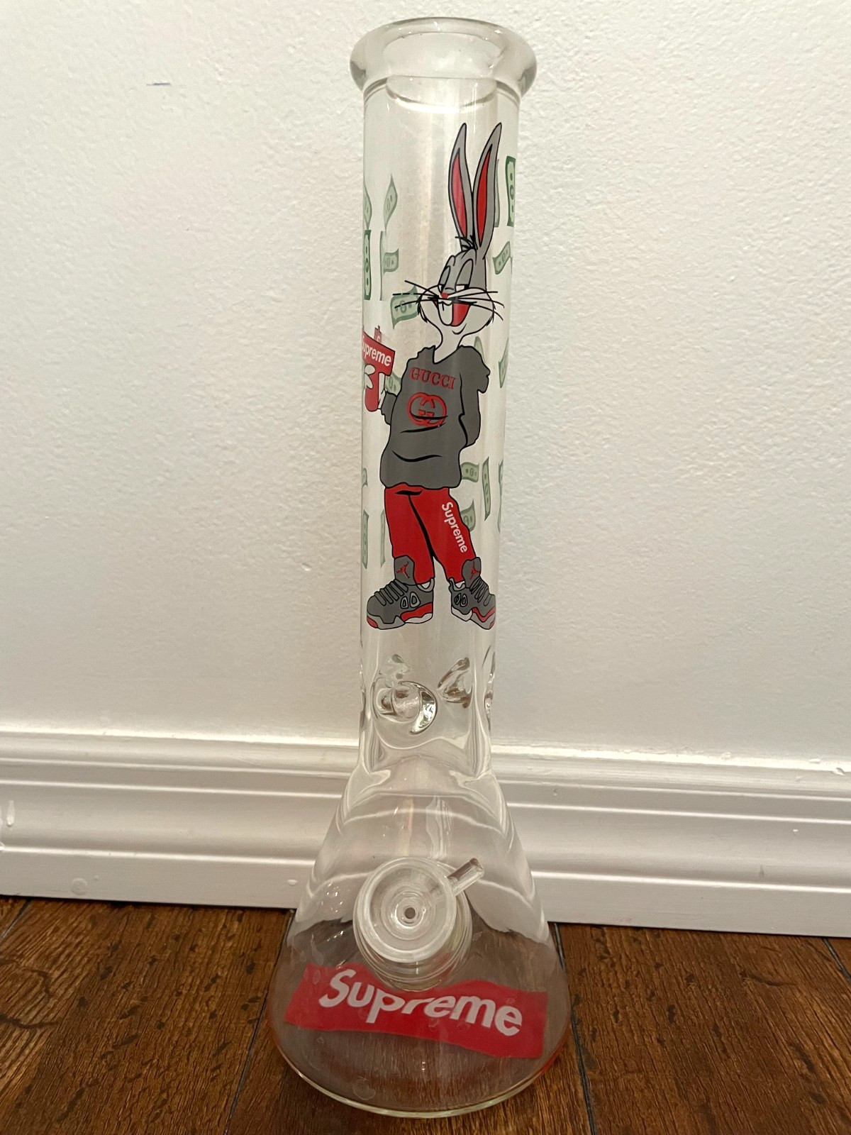 14” Premium Glass Water Pipe Beaker Thick Bugs Bunny Money Machine Jordan 14mm