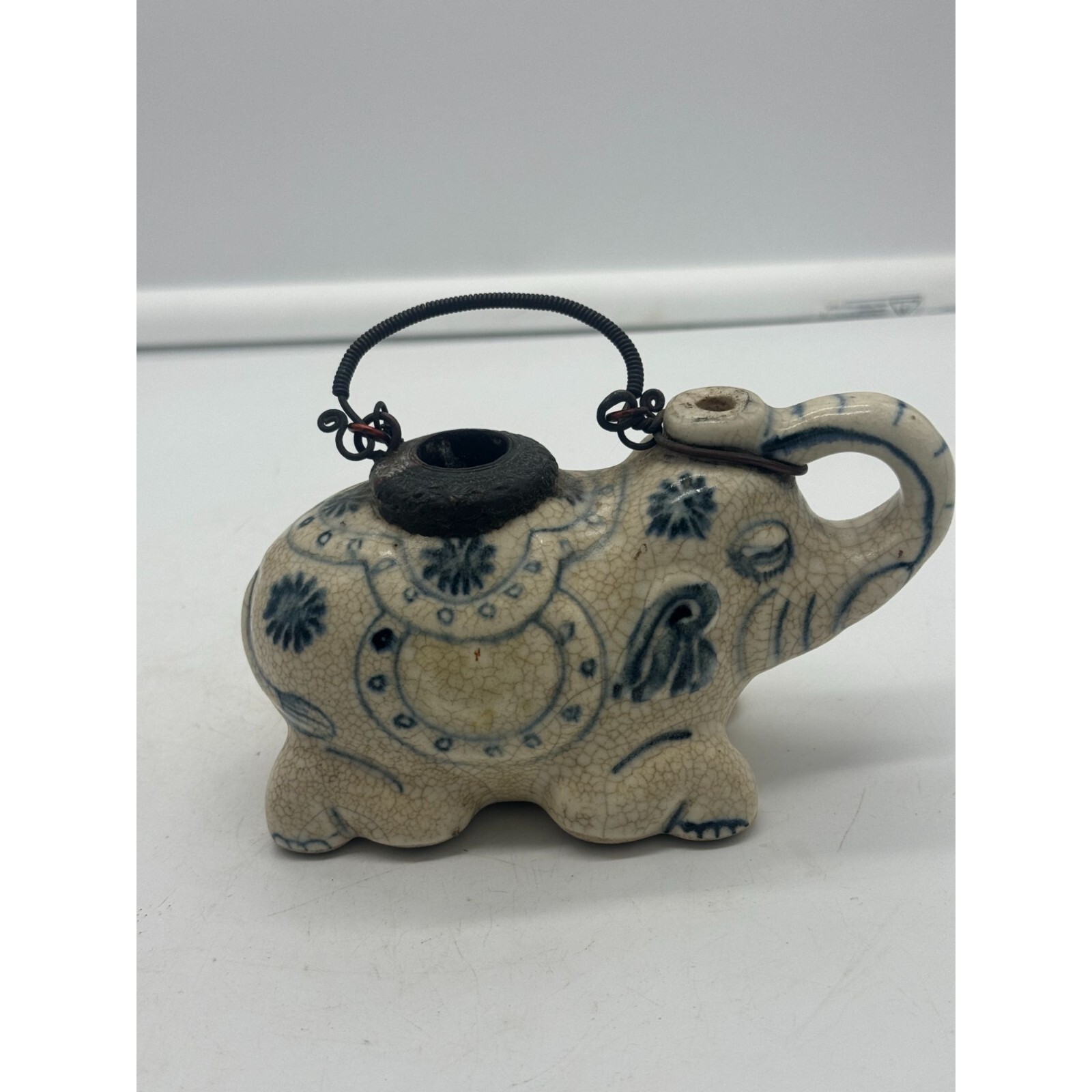 Antique Elephant Hookah Water Pipe China Tibet Medicine Smoke AS IS