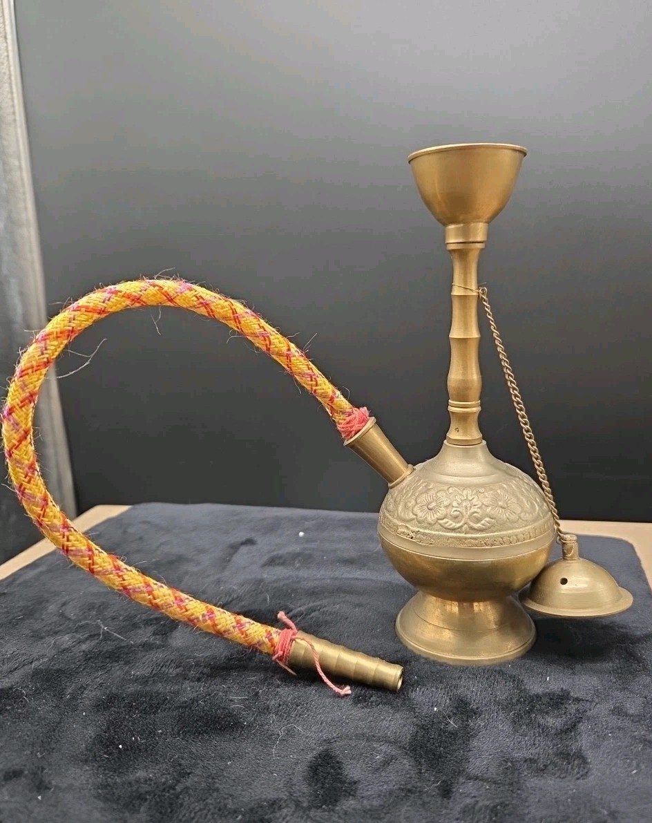 Brass Hookah MINI Tobacco Miniature 8&Prime; Arabian Narguile Hukka Home Decor Antique