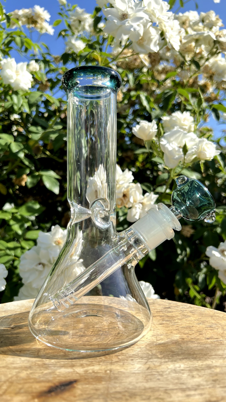 8&Prime; Teal Beaker Bong Thick Glass W/ Free Glass Bowl and Downstem Hookah Silicone