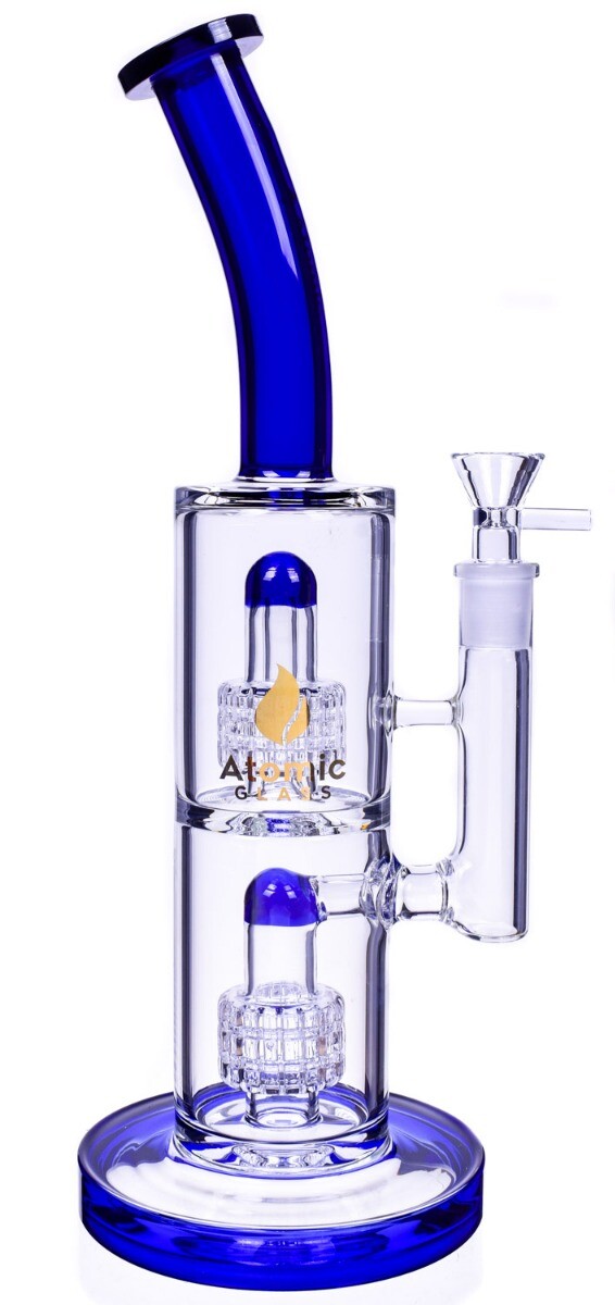THICK 13&Prime; INCH Bong Dual Matrix Glass Water Pipe Clear Glass Beaker Hookah *USA*
