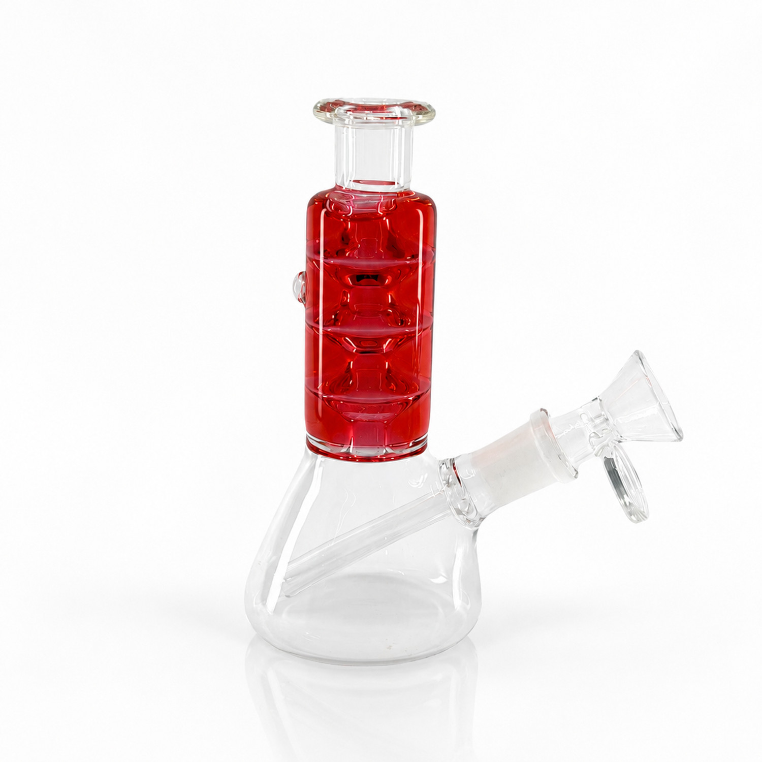 5.5&Prime; Red Mini Glycerin Freezable Glass Beaker Bong Water Pipe Smoking Hookah