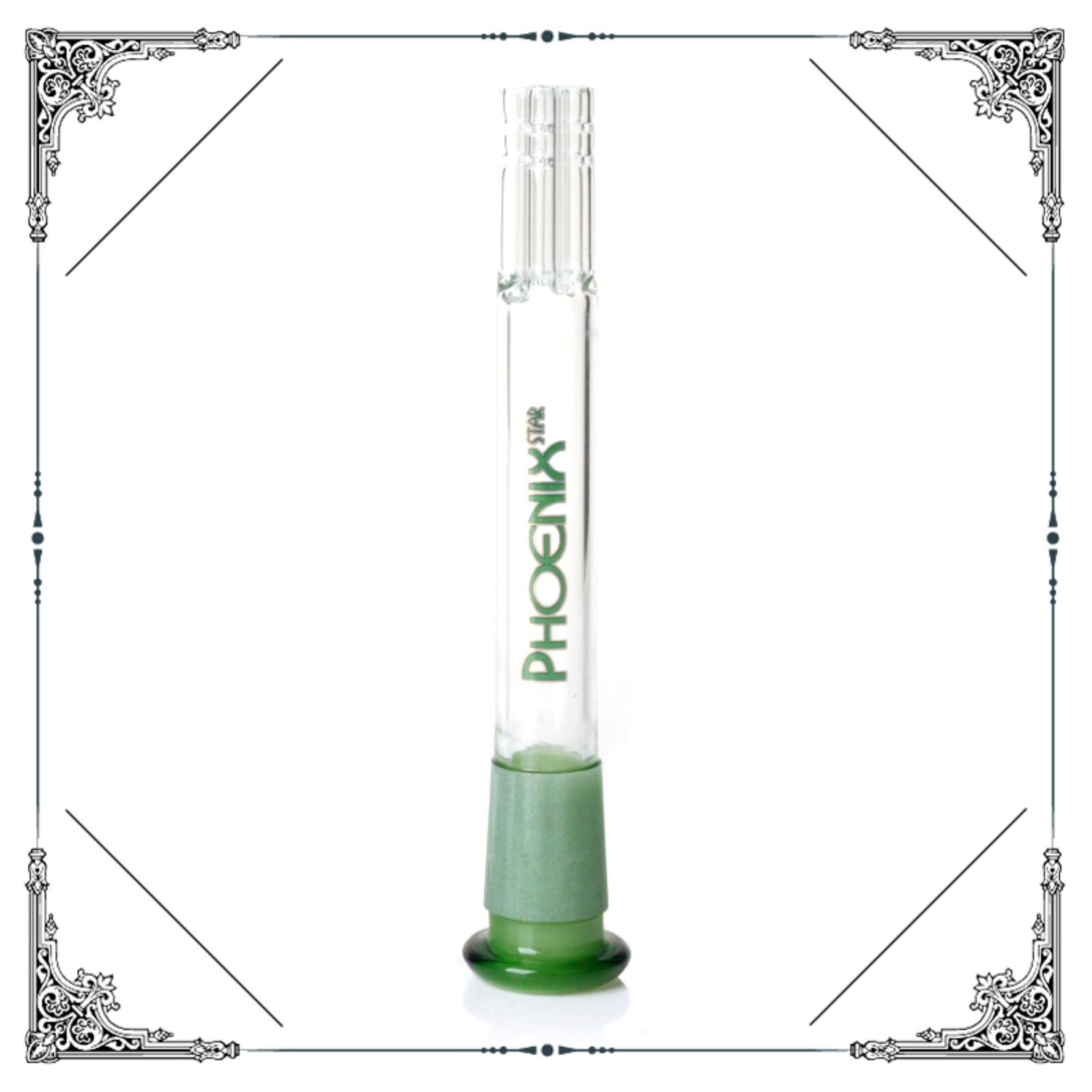 Downstem 5.5&Prime; Overall 4.5&Prime; + 1&Prime; Top 5 Arm Perc 14mm PHOENIX STAR GREEN