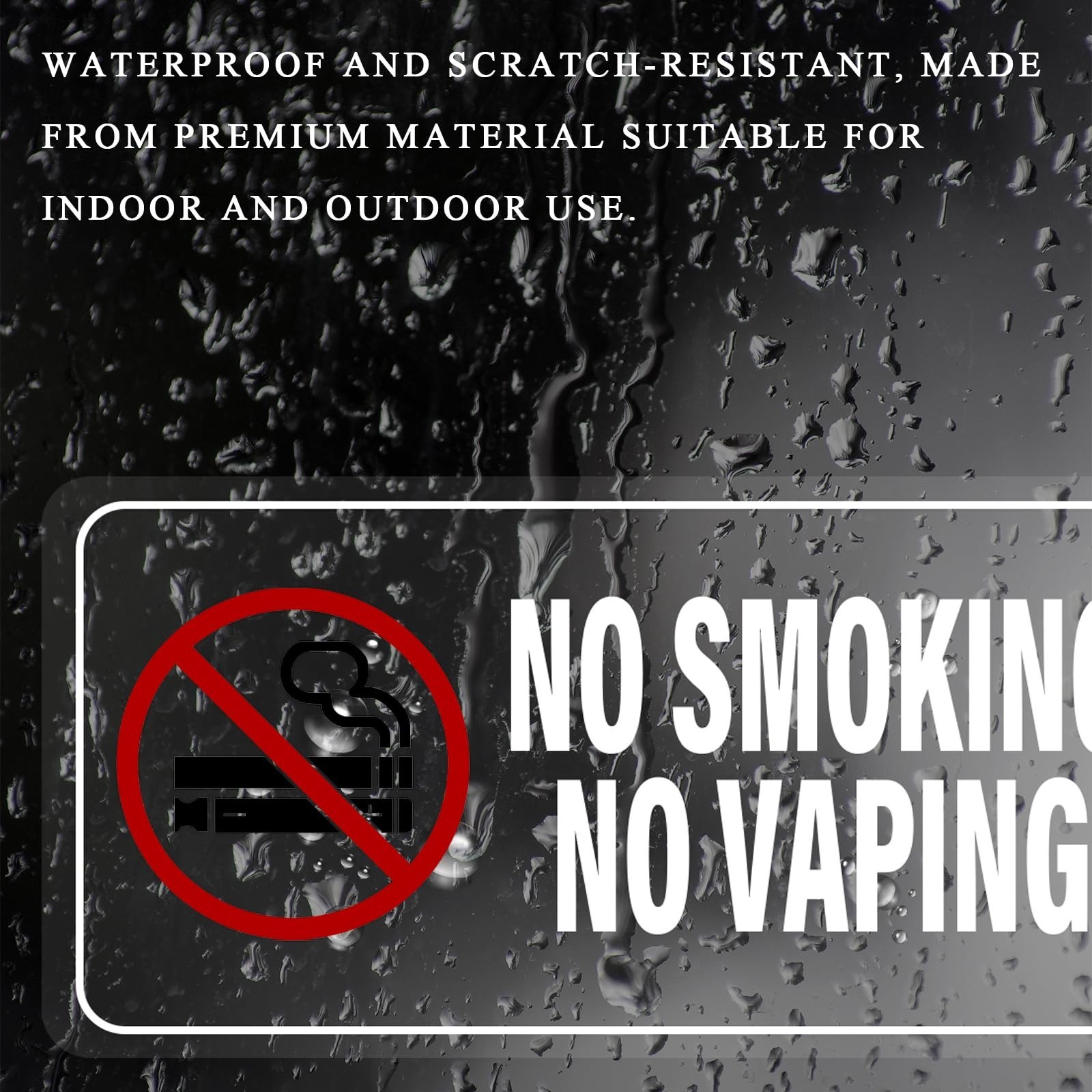 10 PCS No Smoking No Vaping Sticker, 4×2 Inches Waterproof Auto Cigarettes