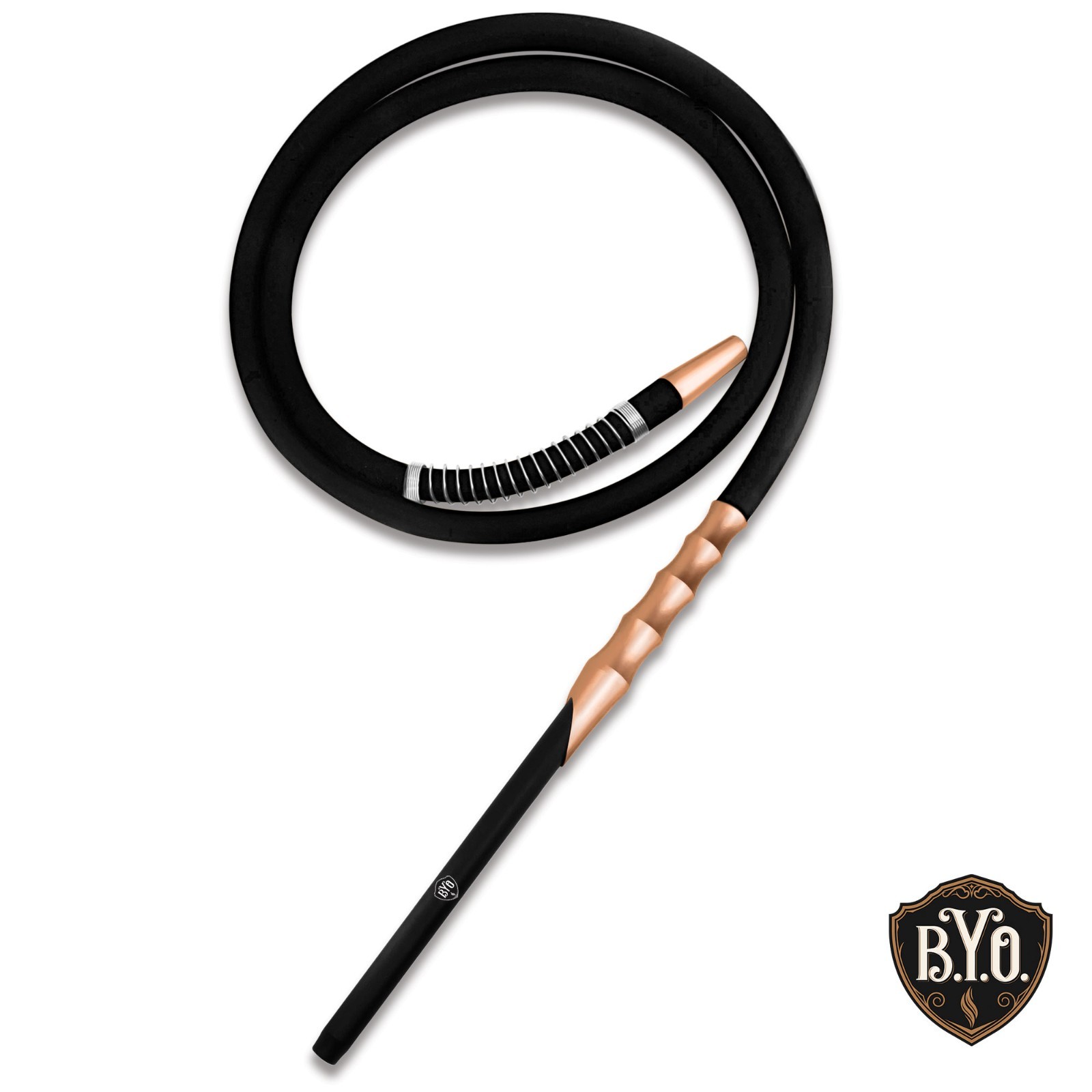 BYO Hookah Rose Gold Aluminum Silicone Two Tone Hose with Spring Guard B.Y.O.