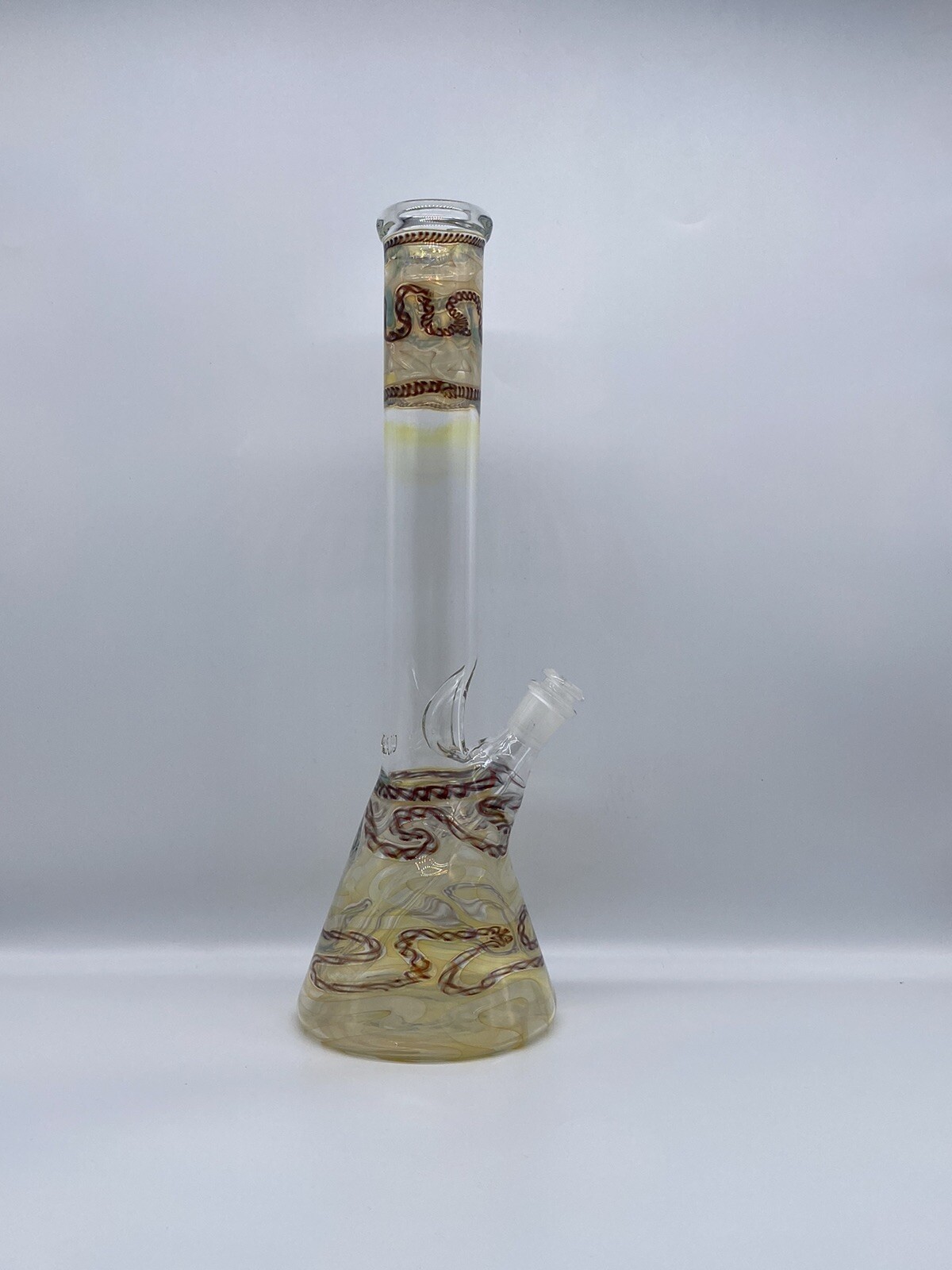 15” Hookah Water Pipe Beaker Glass On Glass