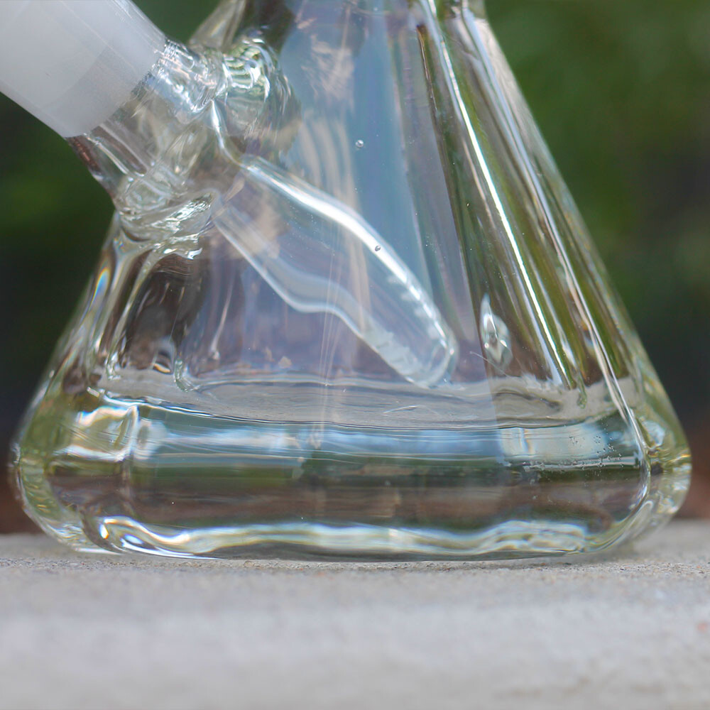 Clear Thick Hookah Water Pipe Glass 10 Inch Tobacco 12 Side Polygon Beaker Bong