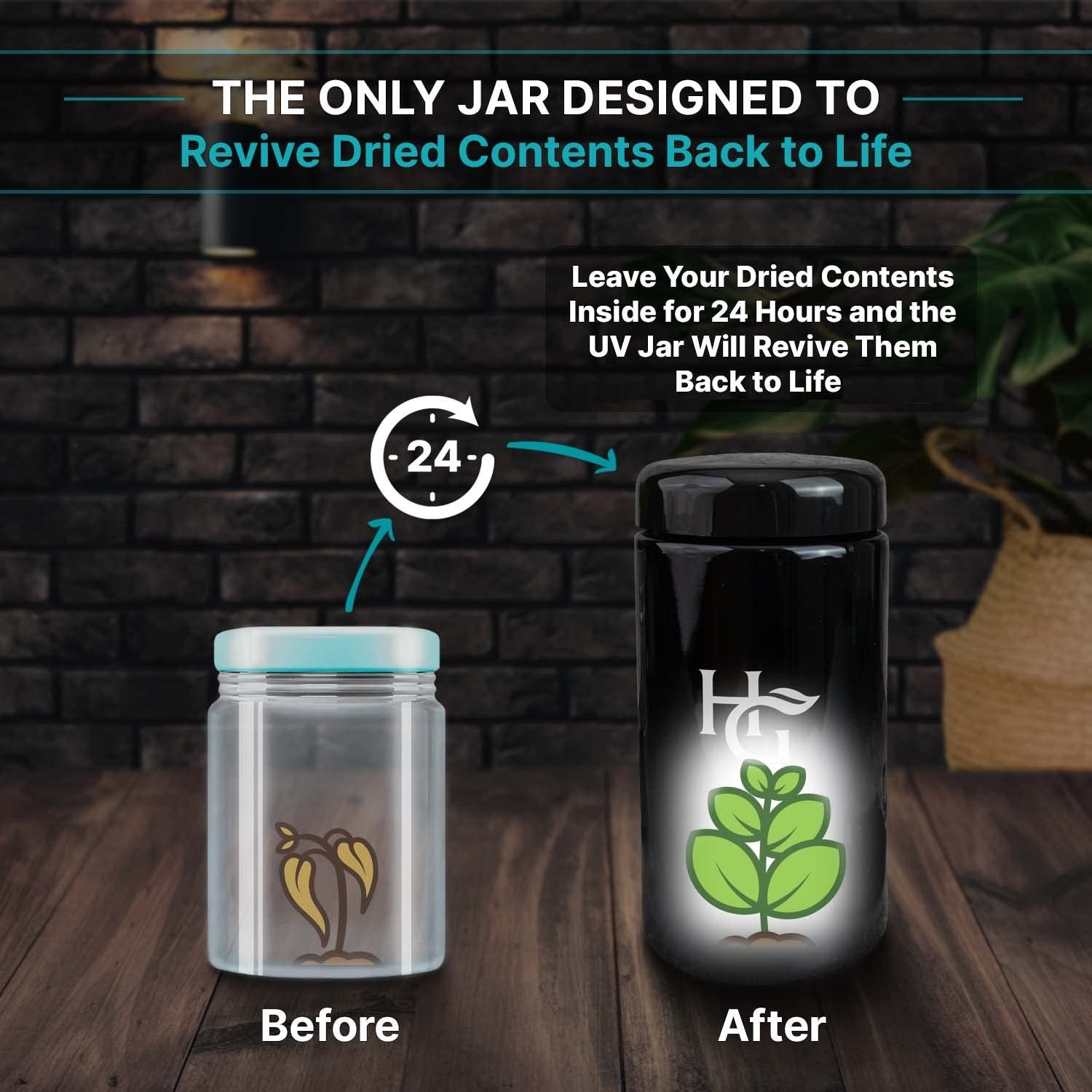 Herb Guard – 1 Oz Airtight Jar & Container [3 Pack] (500 ml) Airtight Ultravi…