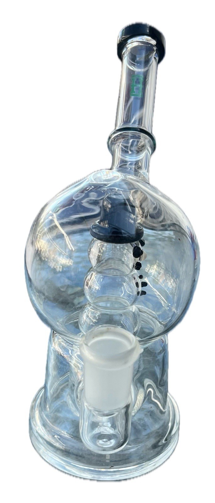 Hemper 7&Prime; Snow Globe Bubbler Pipe bong Black – Included 14mm Bowl – NEW