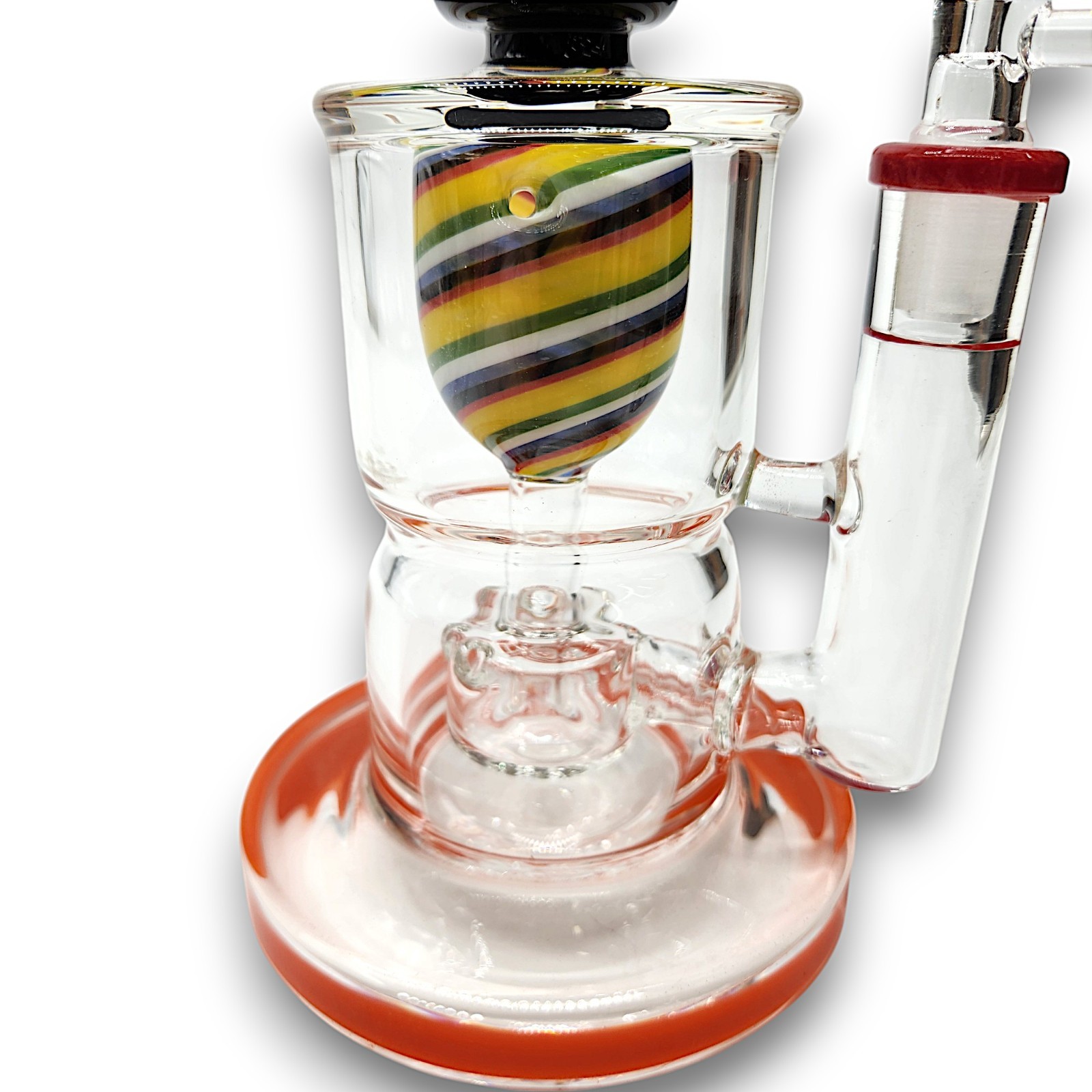 9&Prime; Quality Straight Tube Beaker Bong Thick Glass Water Pipe VORTEX PERC | ORANGE