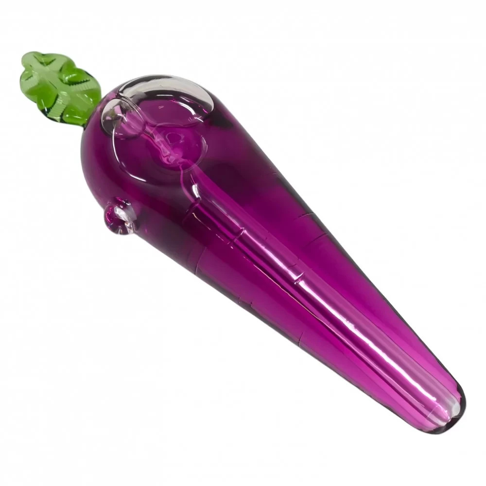 Apex – 6&Prime; Fancy Carrot Glycerin Hand Pipe – Freezable Glass *USA* THICK