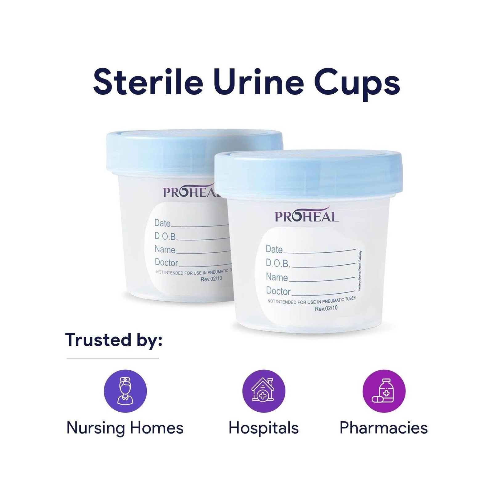 Sterile Urine Specimen Cups with Lids (2PK)- 4 oz. Sample Urine Cups for Spec…