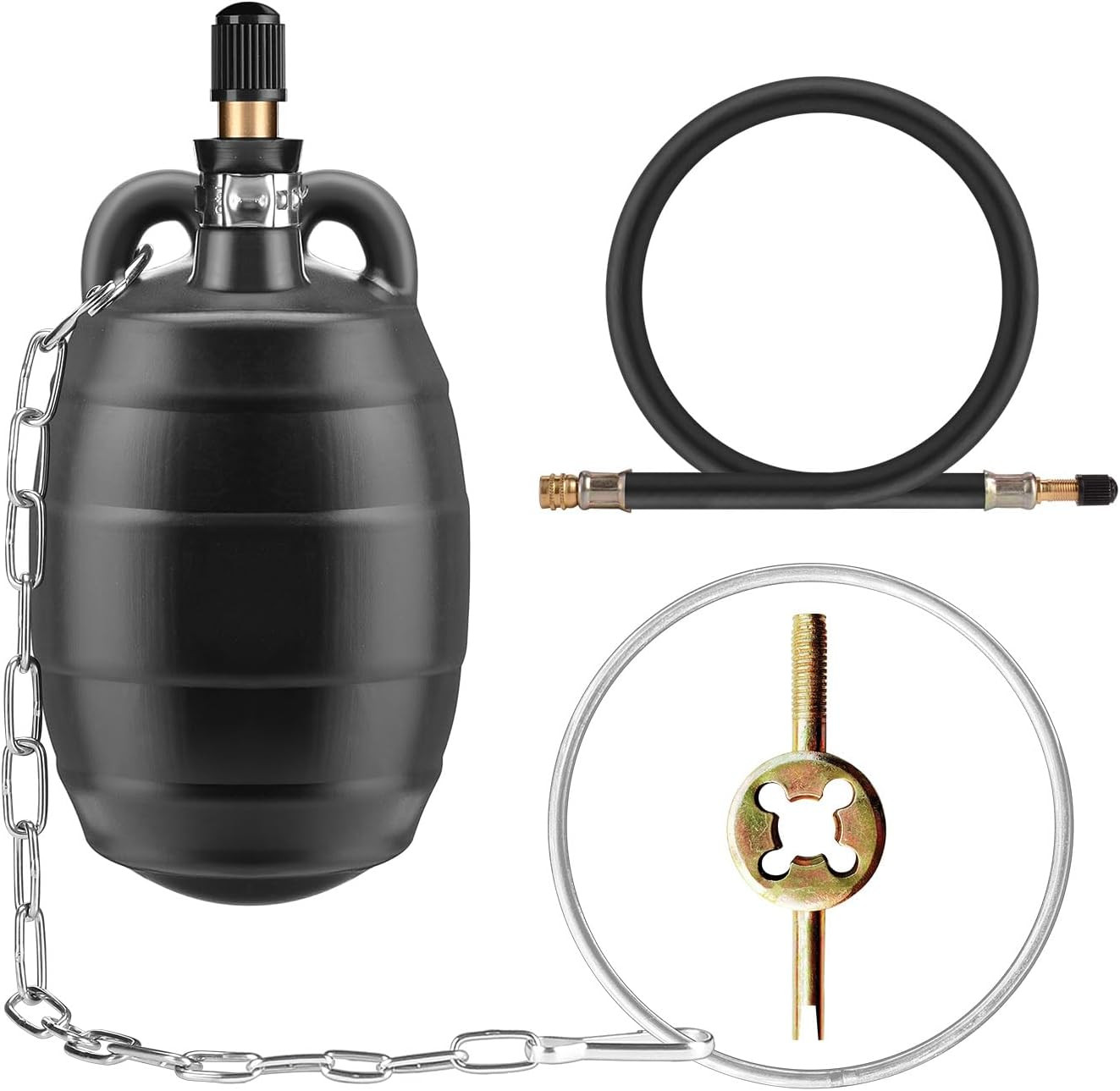 Inflatable Pipe Test Plug, with 39.37 Inches Quick-Install Rubber Extension Hose