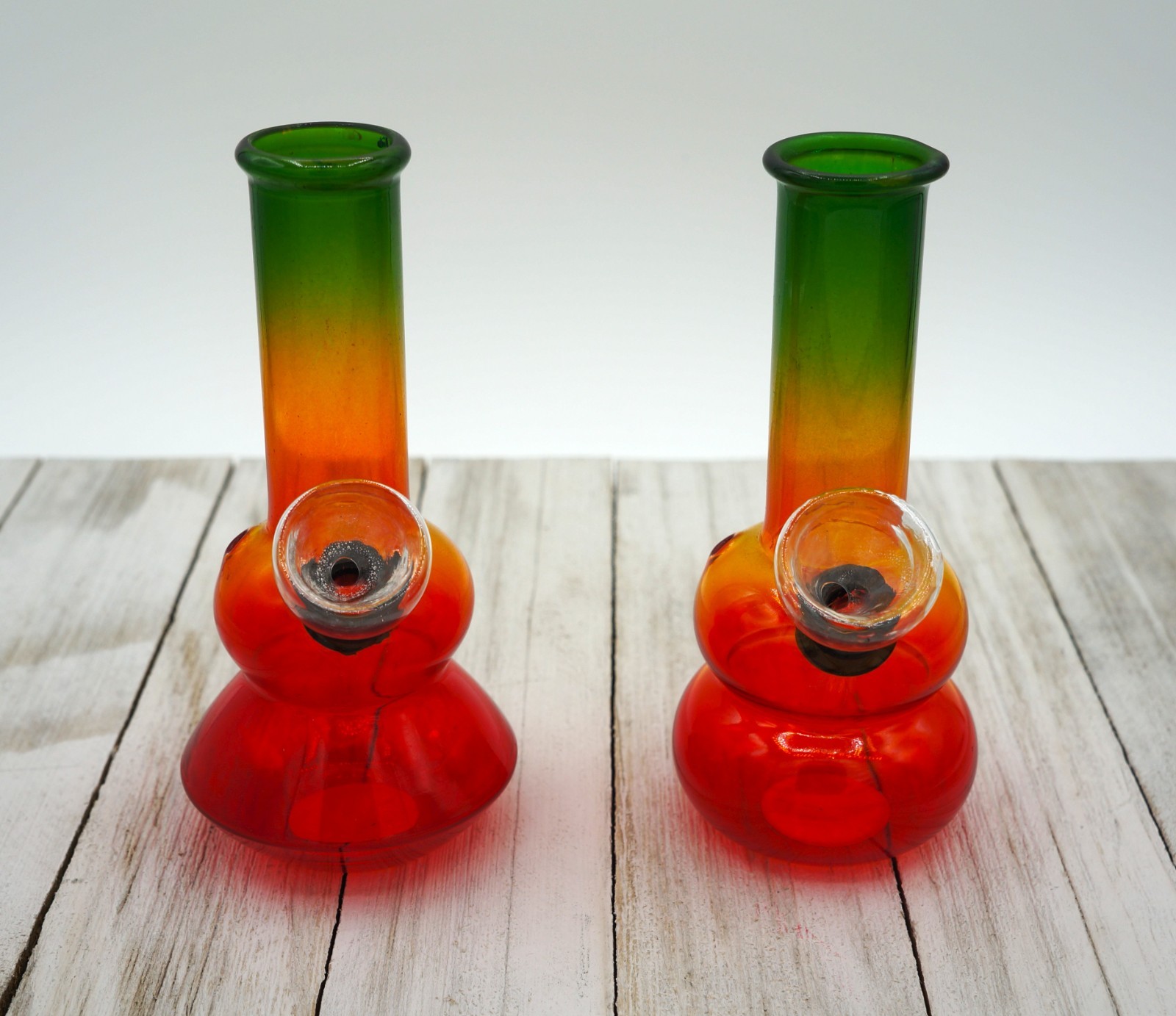 Lot of 2 Mini Water Pipes 5&Prime; Rasta Color Red Yellow Green Decorative – Ships USA