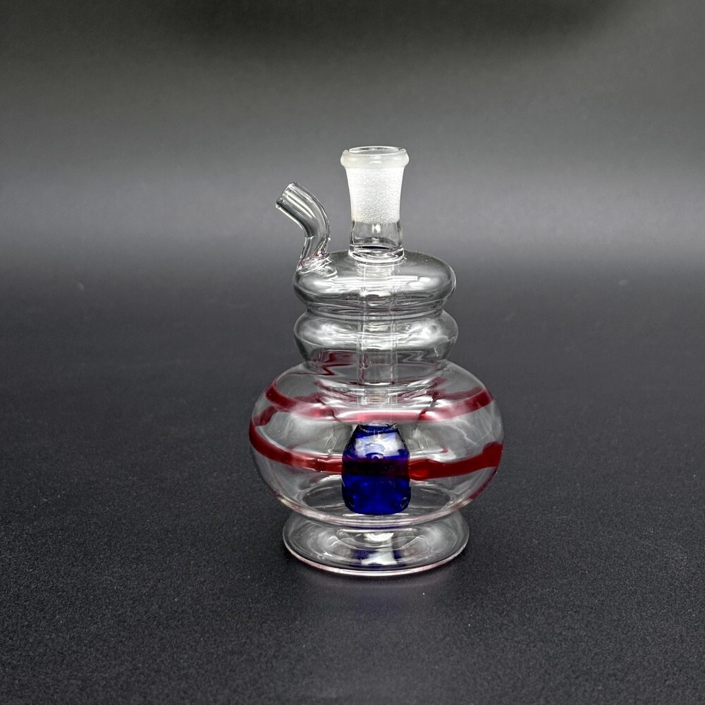 3.5&Prime; Rounded Glass Bong Smoking Water Pipe Hookah Bubbler Portable W/TOOL BOX