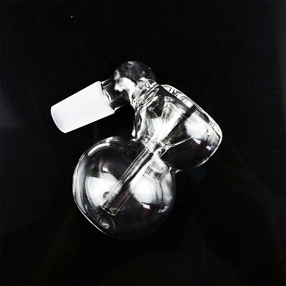 2.1&Prime; Mini Clear 14mm Male 45° Ash Catcher Heavy Glass Bong Gourd Water Pipe