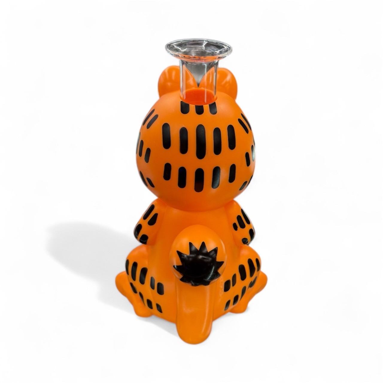 8 » Cartoon Cat Themed Glass Bong – Fun Orange Design Collector Art Piece.
