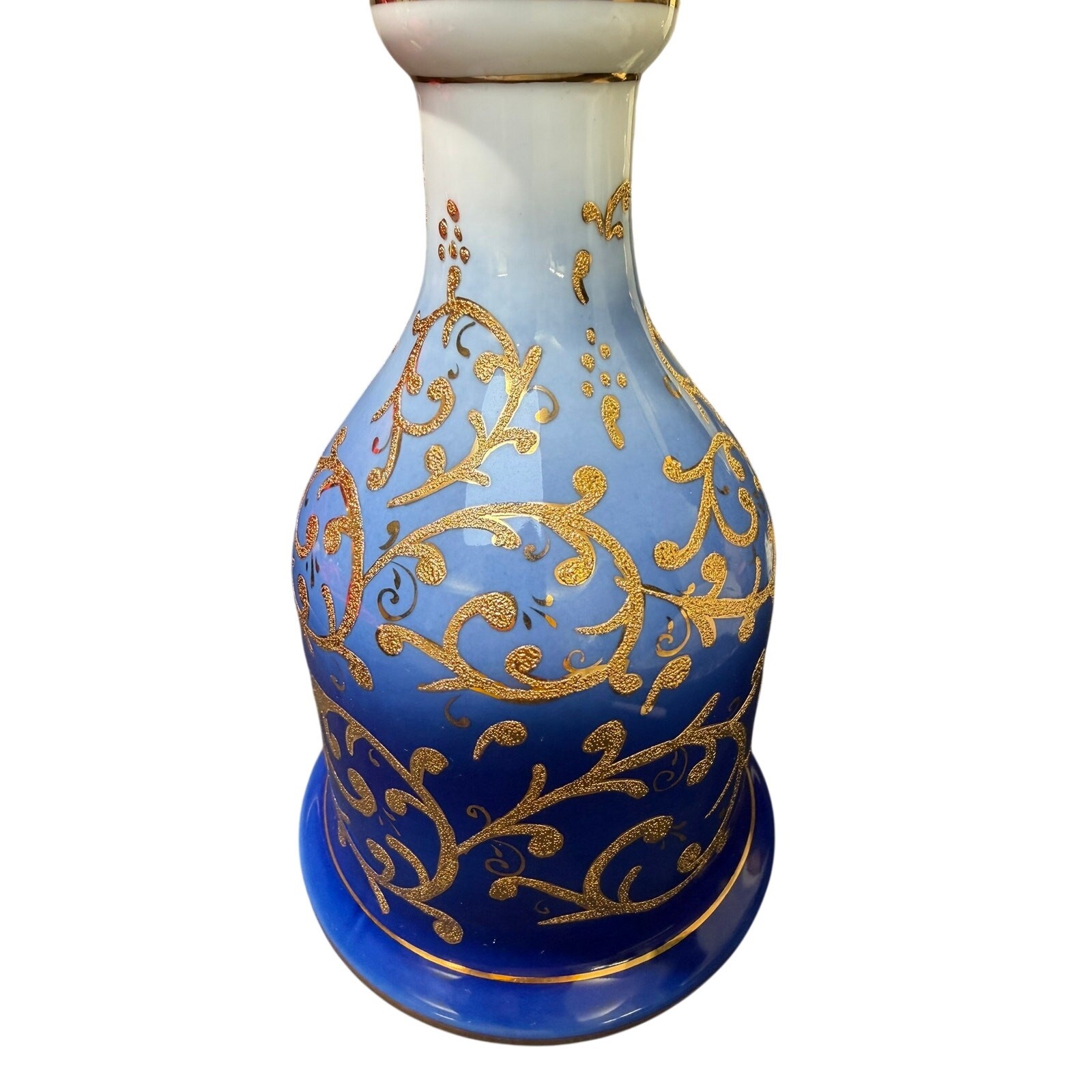 Kutahya Porselen Turkish Hookah Nargile Set Blue Gold Porcelain w/ Case 2003