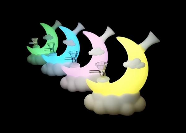 7&Prime; Dreamy Moon Glow Cloud Silicone Tobacco Hookah Water Pipe