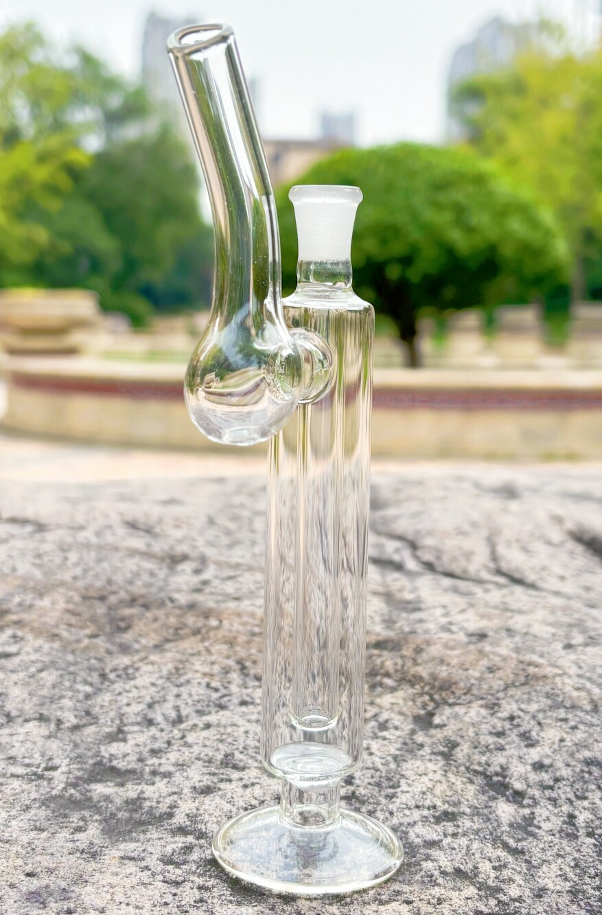 Clear 6&Prime; Mini Glass Bong Hookah Water Pipes Smoking Bubbler w/10mm Bowl Pipe