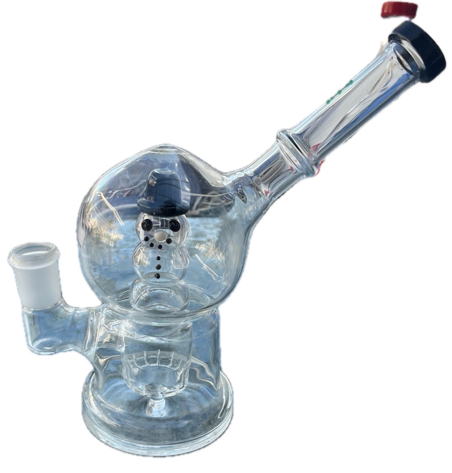 Hemper 7&Prime; Snow Globe Bubbler Pipe bong Black – Included 14mm Bowl – NEW