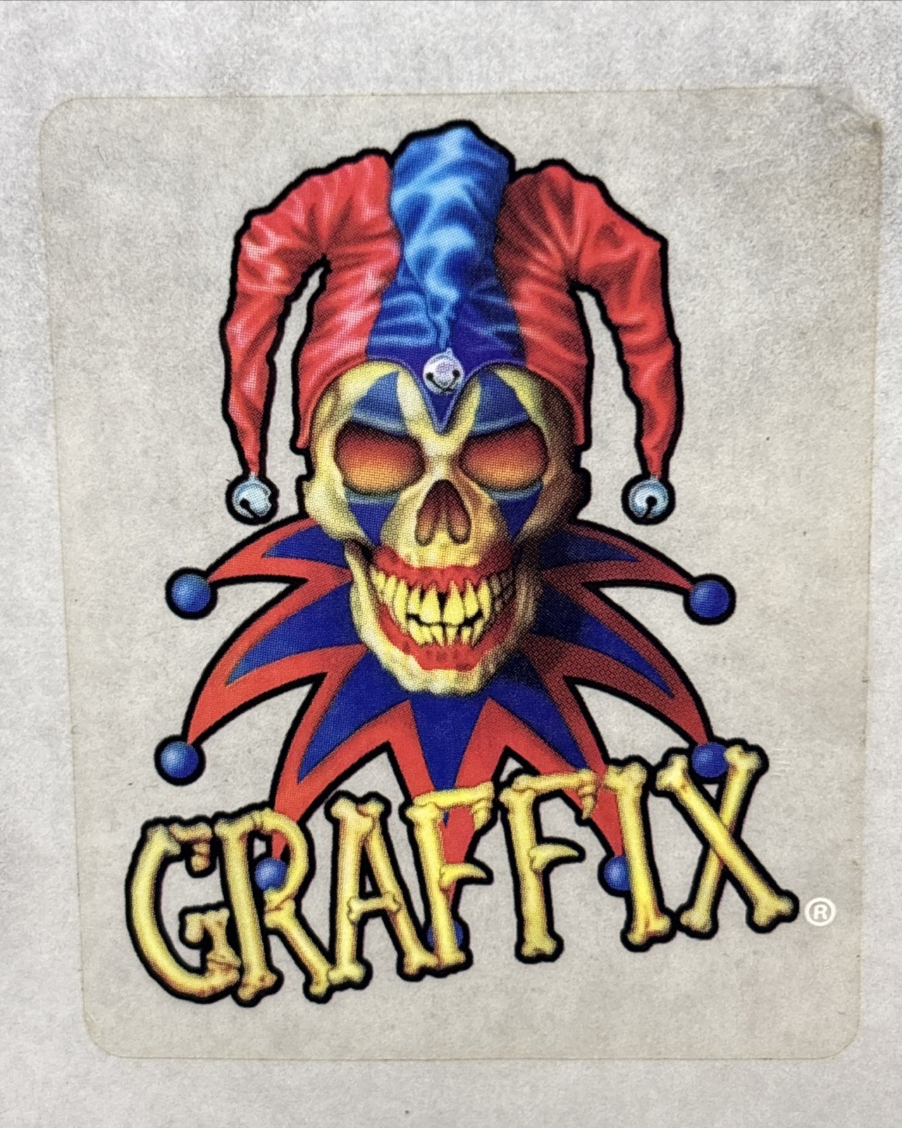 Vintage Graffix 1990’s Water Pipe Bong Decal Sticker Air Jester Clown FREE SHIP!