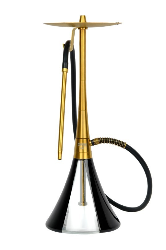 ODUMAN ORION Hookah Gold Body Black Glass Hookah Shisha Waterpipe Nargile