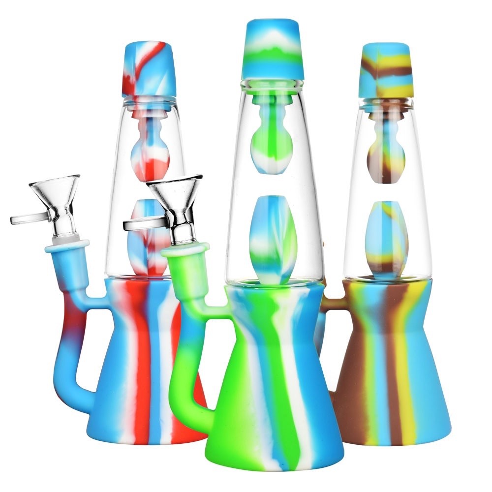 8&Prime; Silicone & Glass LAVA LAMP BONG