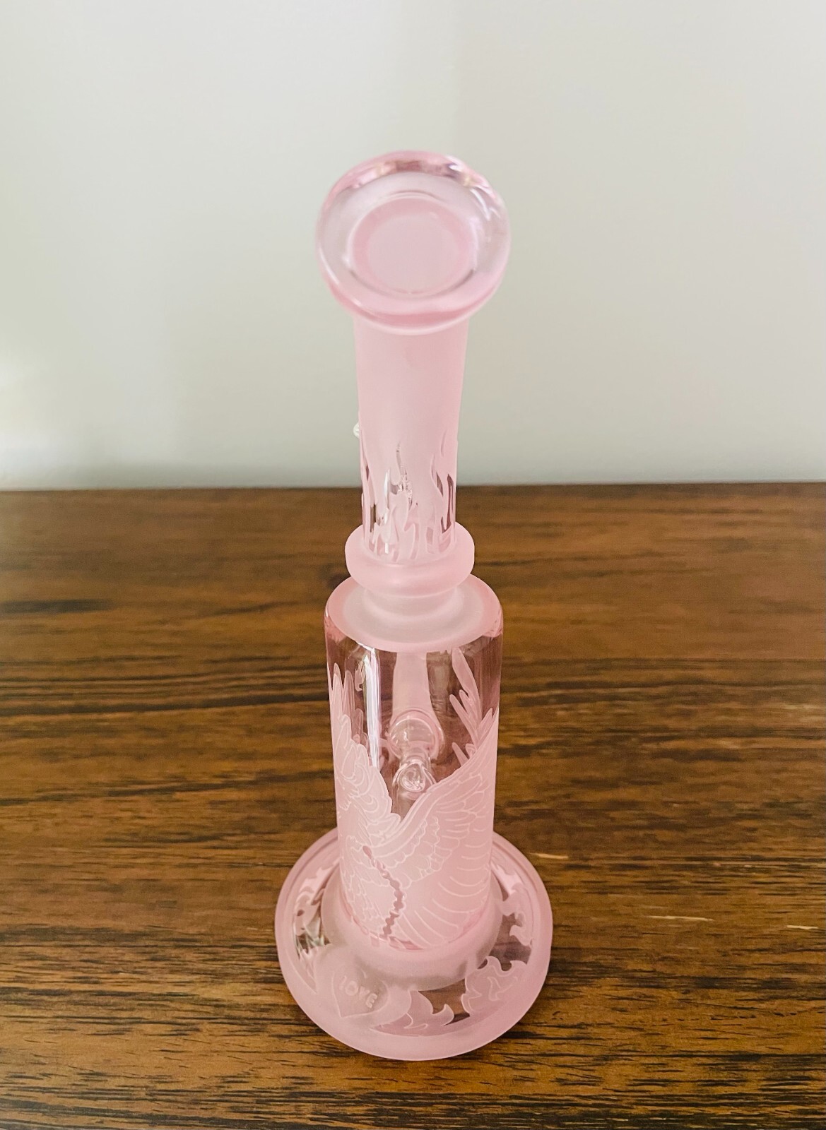 10&Prime; Premium Hookah Glass Water Bong Pink Percolator Shower Bend Phoenix💗💗💗
