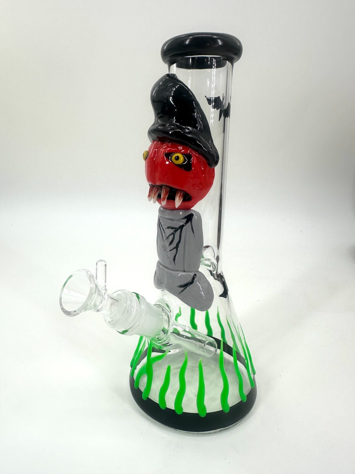 18in Heavy Thick Glass Bong Water Pipe Hookah Bongs with Skull catcher Yellow