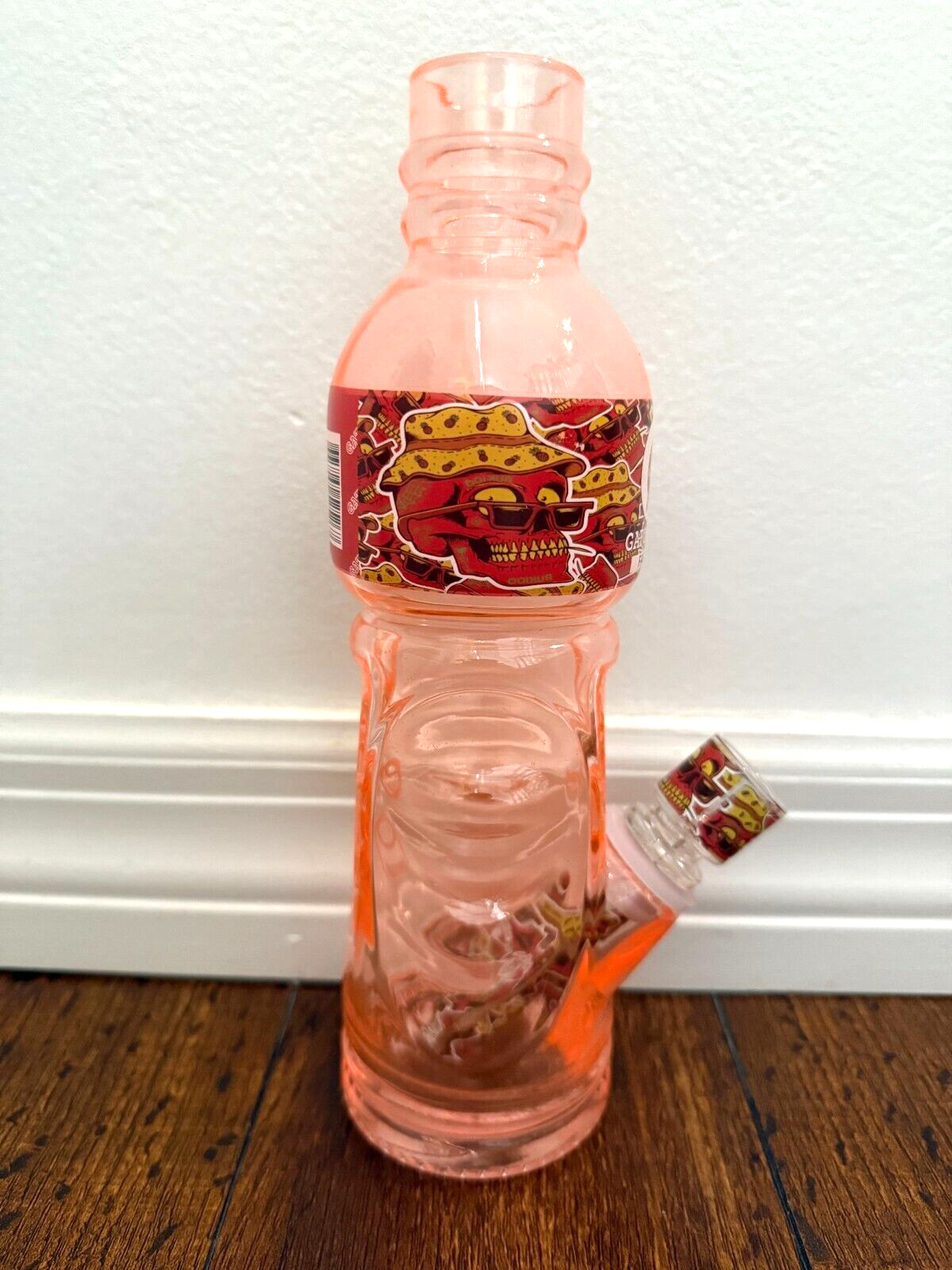 9.75” Premium Glass Water Pipe Bottle Gator Ade Spoof Orange