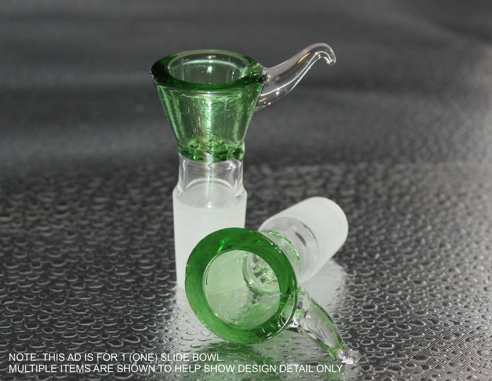 18mm HORNED GREEN & CLEAR HONEYCOMB SCREEN Glass SLIDE tobacco glass slide