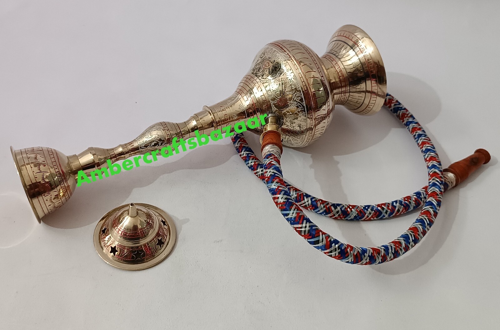 16 INCH ANTIQUE BRASS HOOKAH IRANI STYLISH HOOKAH, VINTAGE HOME DECORATION ITEMS