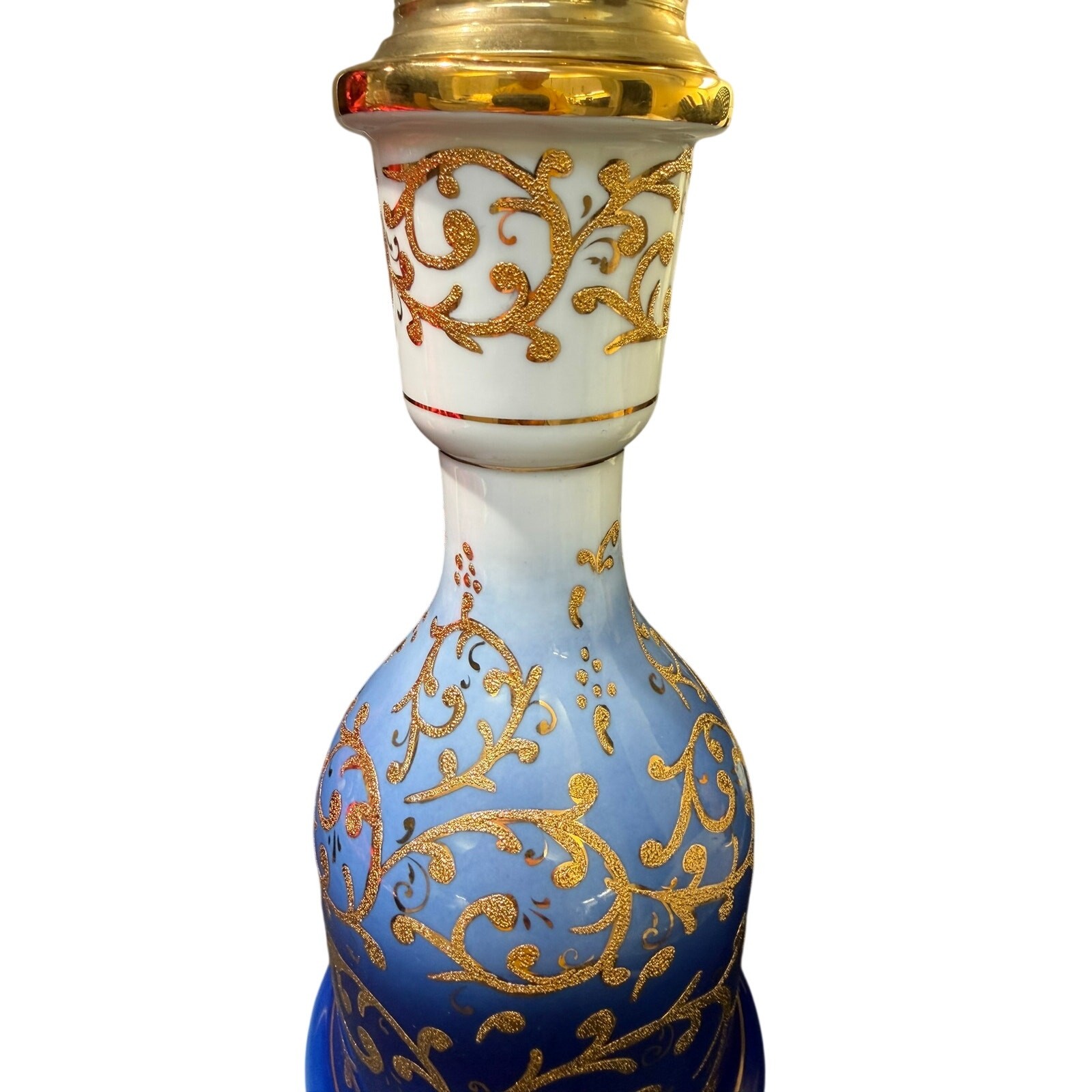 Kutahya Porselen Turkish Hookah Nargile Set Blue Gold Porcelain w/ Case 2003
