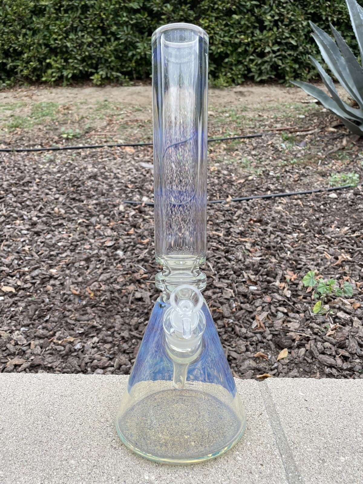 9mmHeavy Thick Glass Silver Fume Water Pipe Bong Beaker 15” Inch
