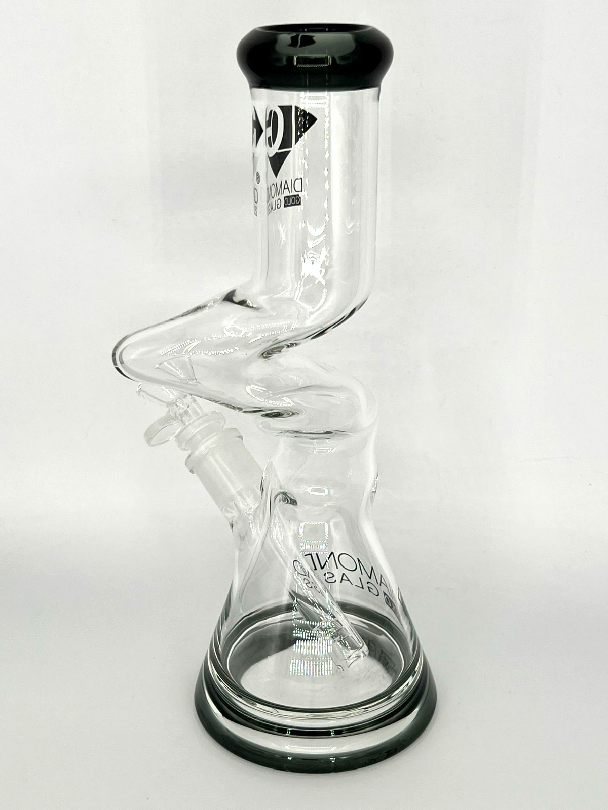 10&Prime; DIAMOND GLASS ZONG ZIG ZAG BEAKER BONG PIPE BOROSILICATE THICK GLASS-2 GIFTS