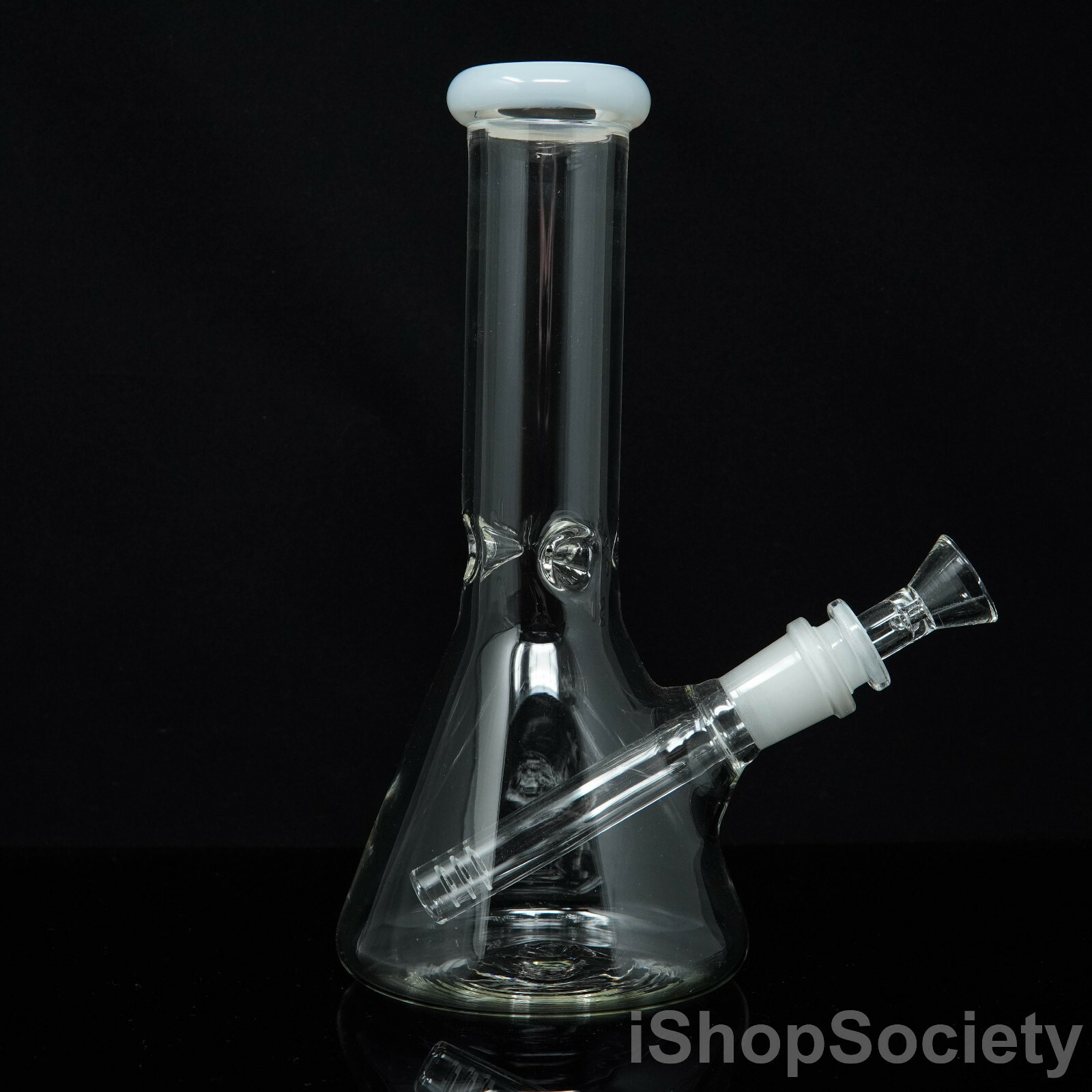 8.5” White Hookah Water Pipe Tobacco Smoking Beaker Pipe w/ Ice Catcher