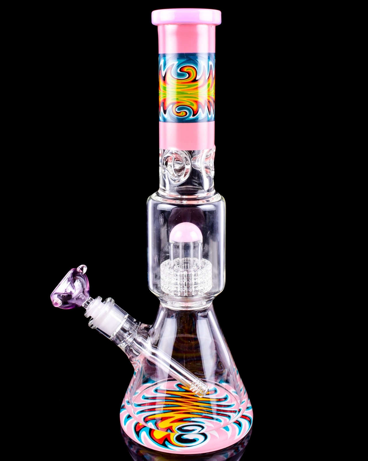 THICK Glass 16&Prime; WigWag BEAKER Bong HEAVY Glass Water Pipe HOOKAH PINK Bong USA