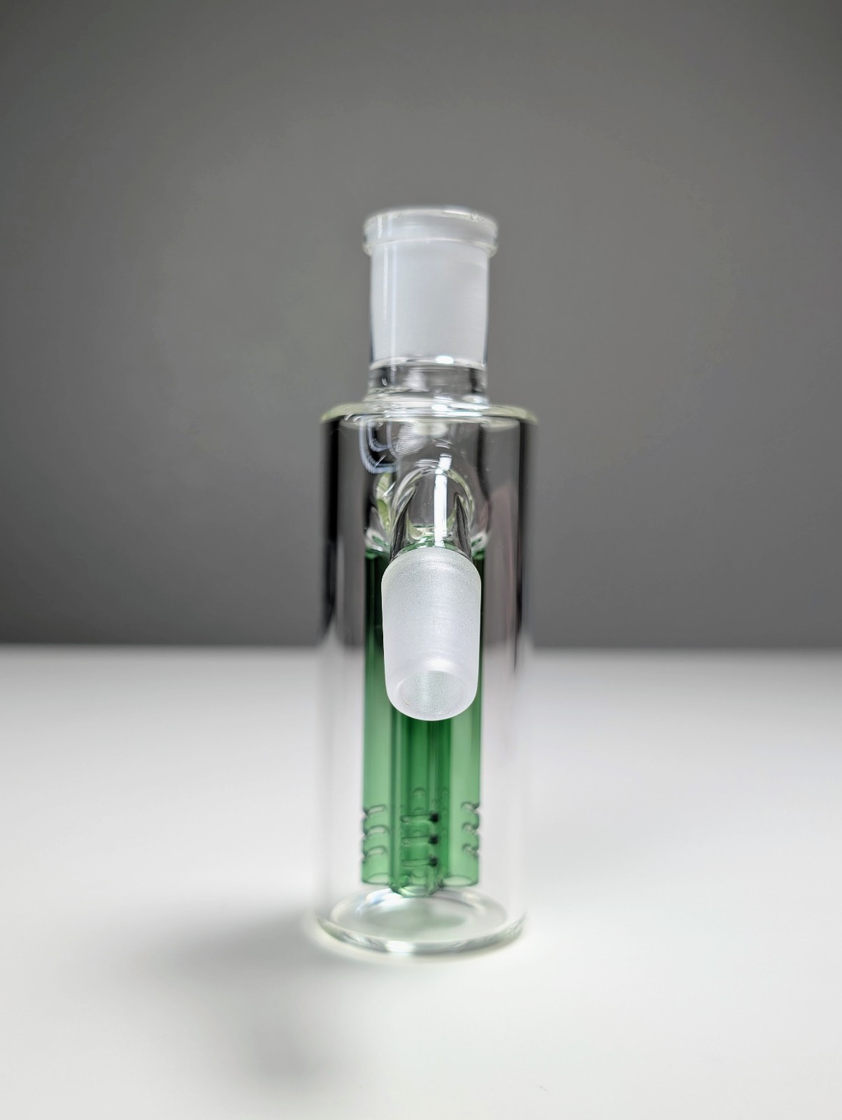 Premium Thick 14mm 45° Green Quad Tree Perc Ash Catcher Tobacco Water Pipe Bong