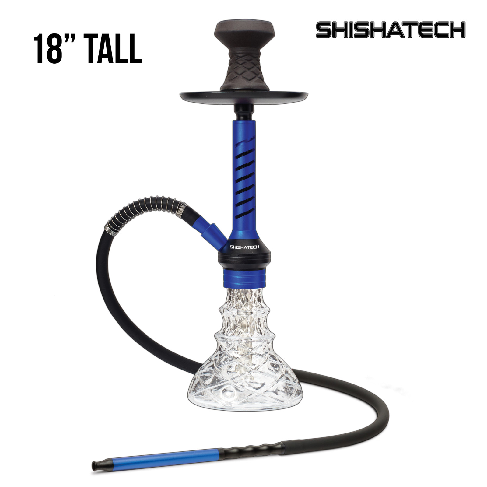 18&Prime; Jaxx Blue Hookah 1 Hose by ShishaTech Hookahs Shisha & BONUS