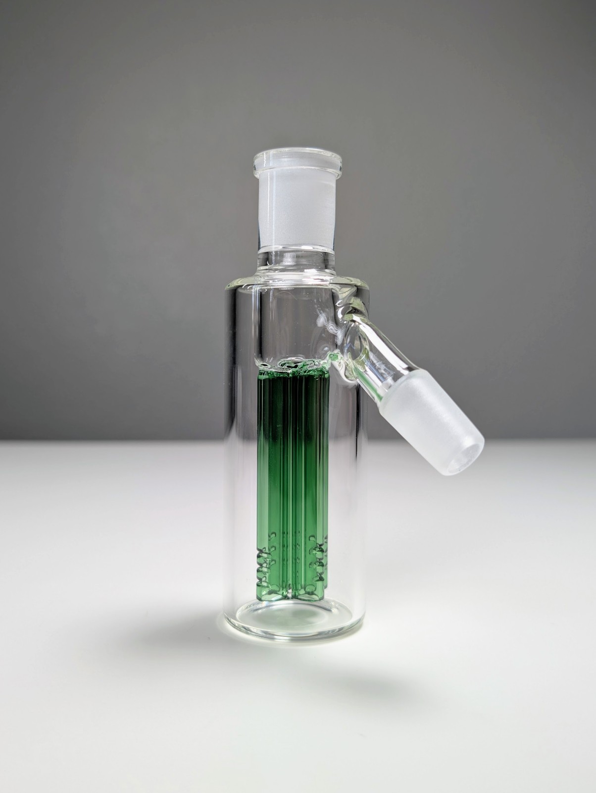 Premium Thick 14mm 45° Green Quad Tree Perc Ash Catcher Tobacco Water Pipe Bong
