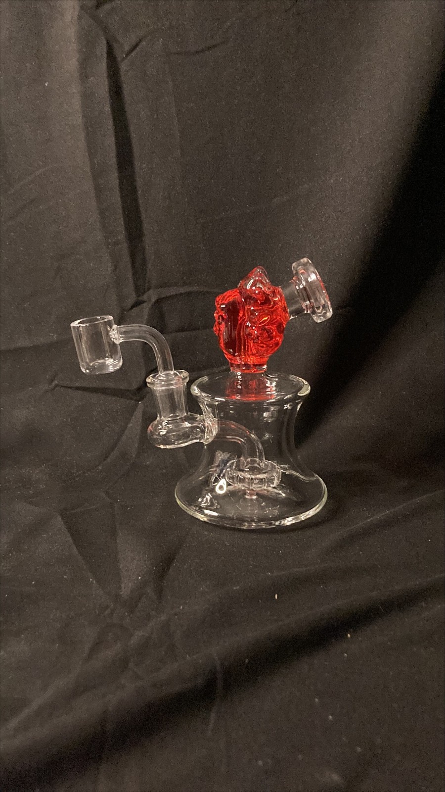 Glass on Glass Fluid Filled Ricky Water Pipe with Showerhead Perc | Red | 5 1/2