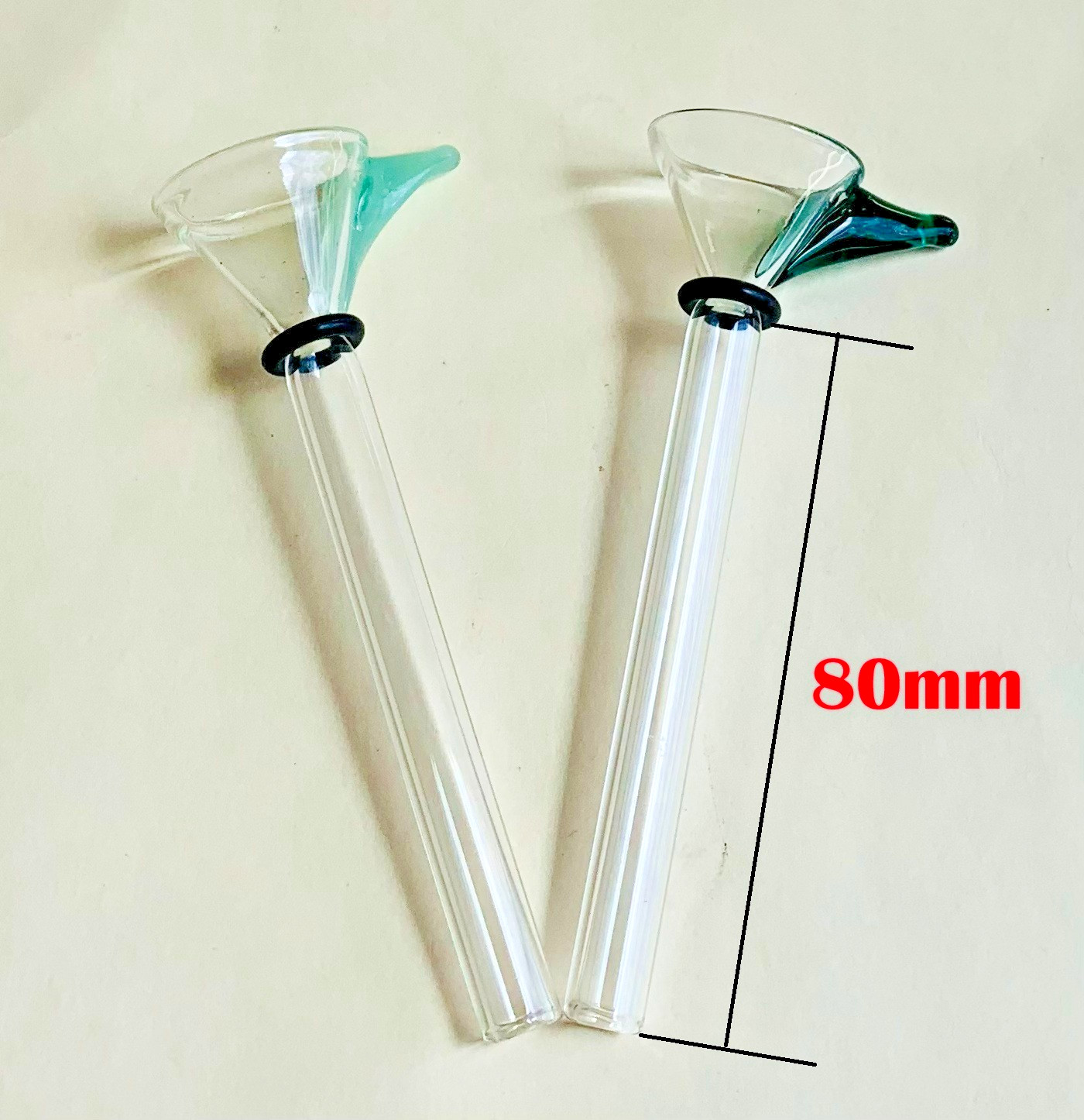2 Pcs 80mm Glass Water Pipe Bowl Slider, Glass on Glass Standard Replacement